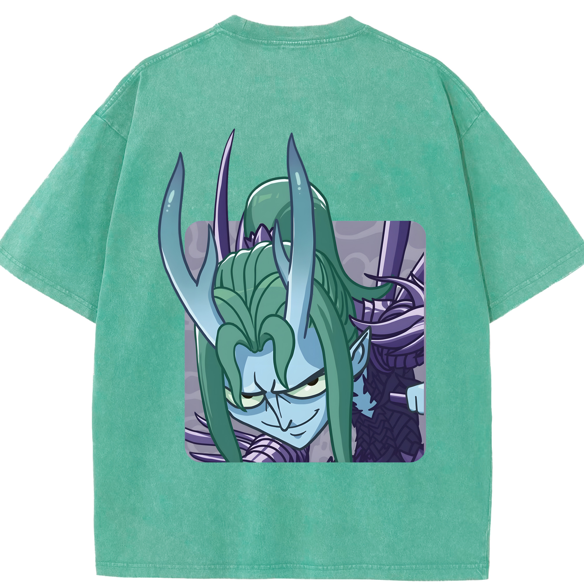 （画像用） Ne Zha 2 ナタ 魔童の大暴れ 綿100% ヴィンテージ風 半袖Tシャツ（背面プリント）